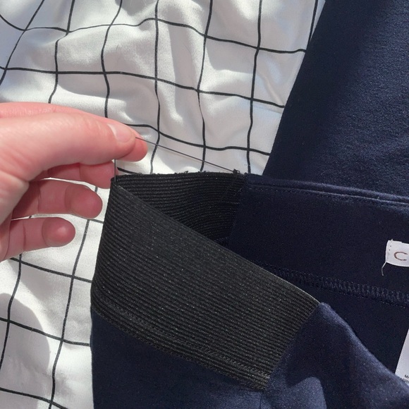 Navy Blue Cleo Pants with Elastic Waistband - Picture 7 of 7